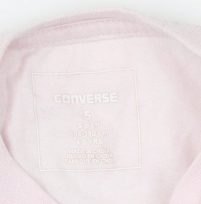 Converse Girls Pink Graphic T-Shirt Size 4-5 Years