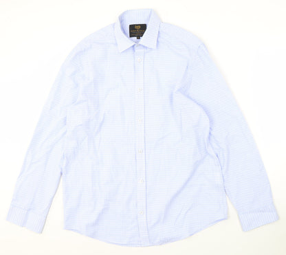 Scott & Taylor Men's Blue Check Shirt, 16.5 Regular Fit