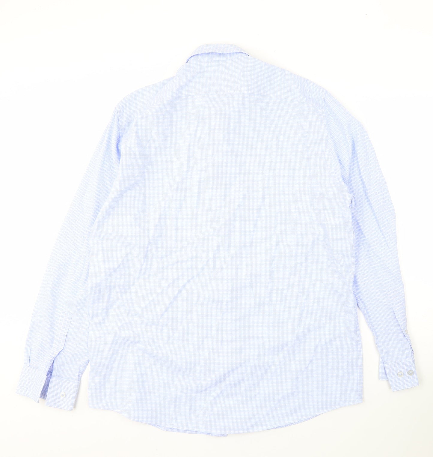 Scott & Taylor Men's Blue Check Shirt, 16.5 Regular Fit