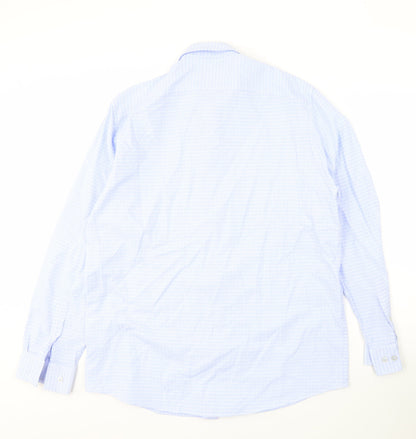 Scott & Taylor Men's Blue Check Shirt, 16.5 Regular Fit