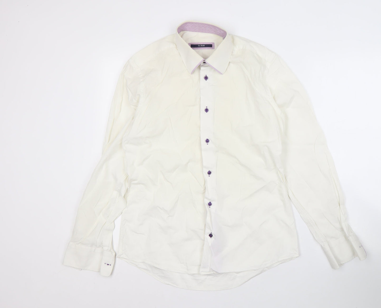 Pal Zileri Men's White Cotton Long Sleeve Shirt