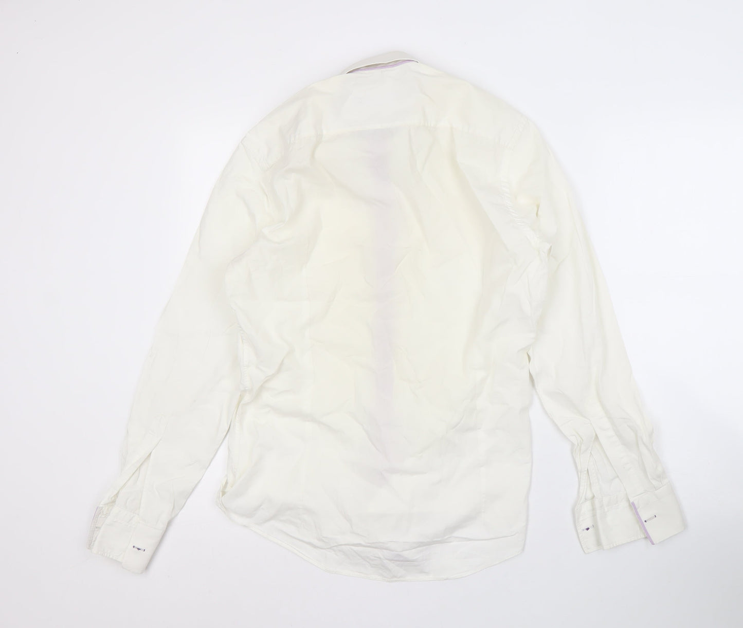 Pal Zileri Men's White Cotton Long Sleeve Shirt