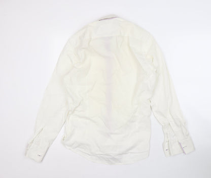 Pal Zileri Men's White Cotton Long Sleeve Shirt