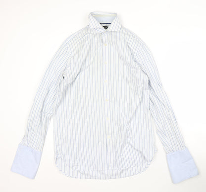 Jaeger Men's Blue Striped Button-Up Shirt