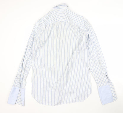 Jaeger Men's Blue Striped Button-Up Shirt