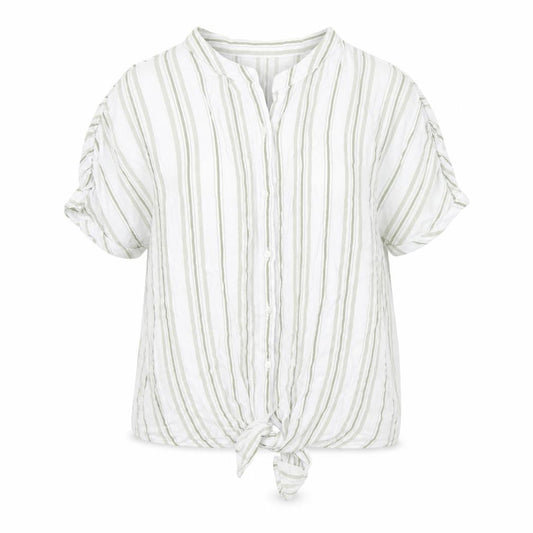 Madison & Monroe Women's White Striped Button-Up Shirt M