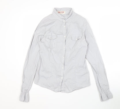 Funky Staff Women's Grey Button-Up Shirt, Size S