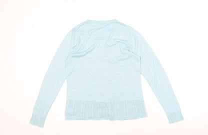 Womens UK Size 14 Etam Blue Cardigan Jumper