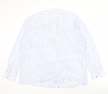 Marks and Spencer Women's Blue Striped Button-Up Shirt Size 20