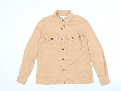 Womens UK Size 6 Topshop Beige  Button-Up
