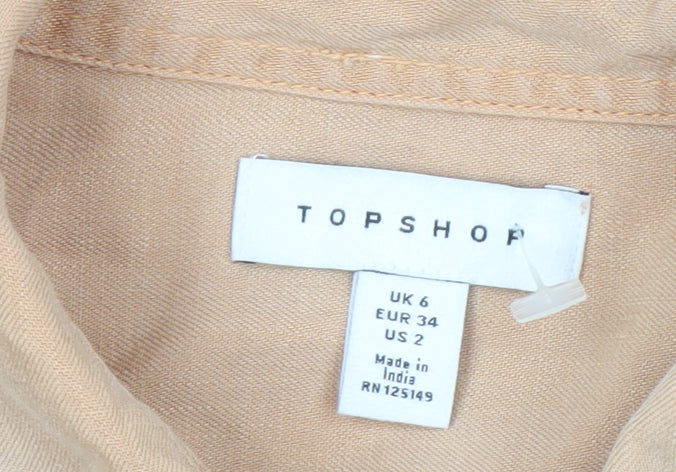 Womens UK Size 6 Topshop Beige  Button-Up