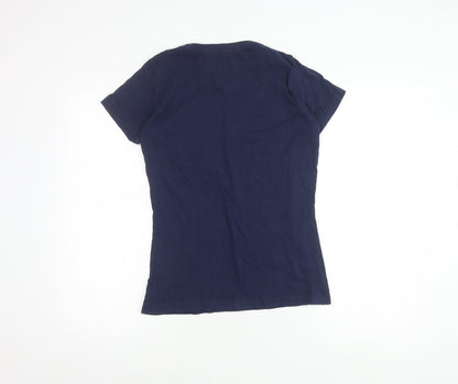 Cuffy's Women's Blue Medium Embroidered T-Shirt