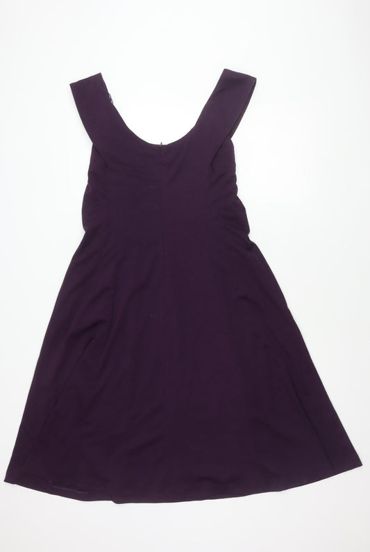 Sandra Darren Women's Purple Sleeveless Dress Size 14