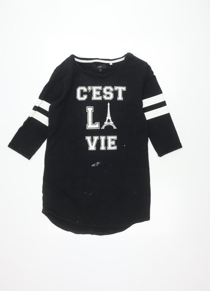 Womens UK Size 8 NEXT Black Basic T-Shirt