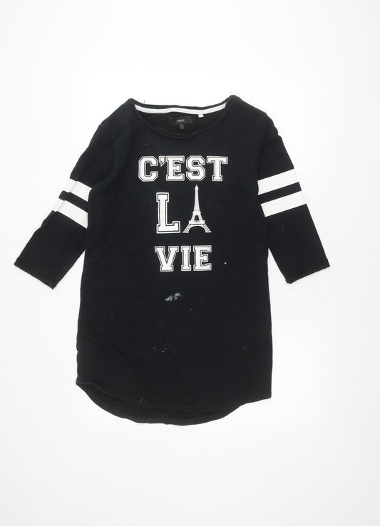 Womens UK Size 8 NEXT Black Basic T-Shirt