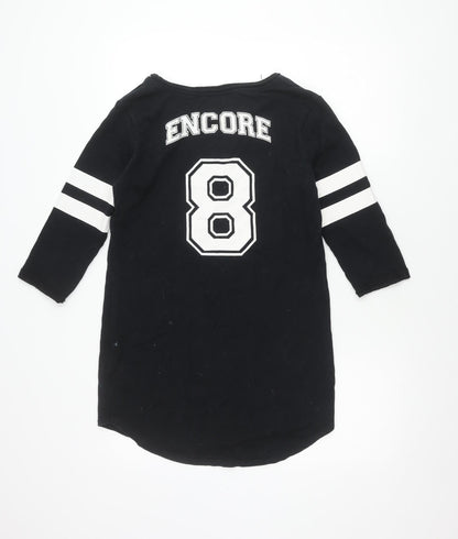 Womens UK Size 8 NEXT Black Basic T-Shirt