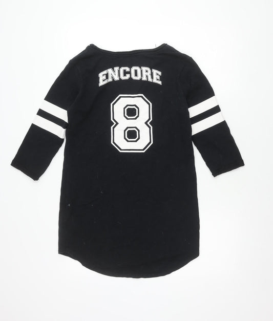 Womens UK Size 8 NEXT Black Basic T-Shirt