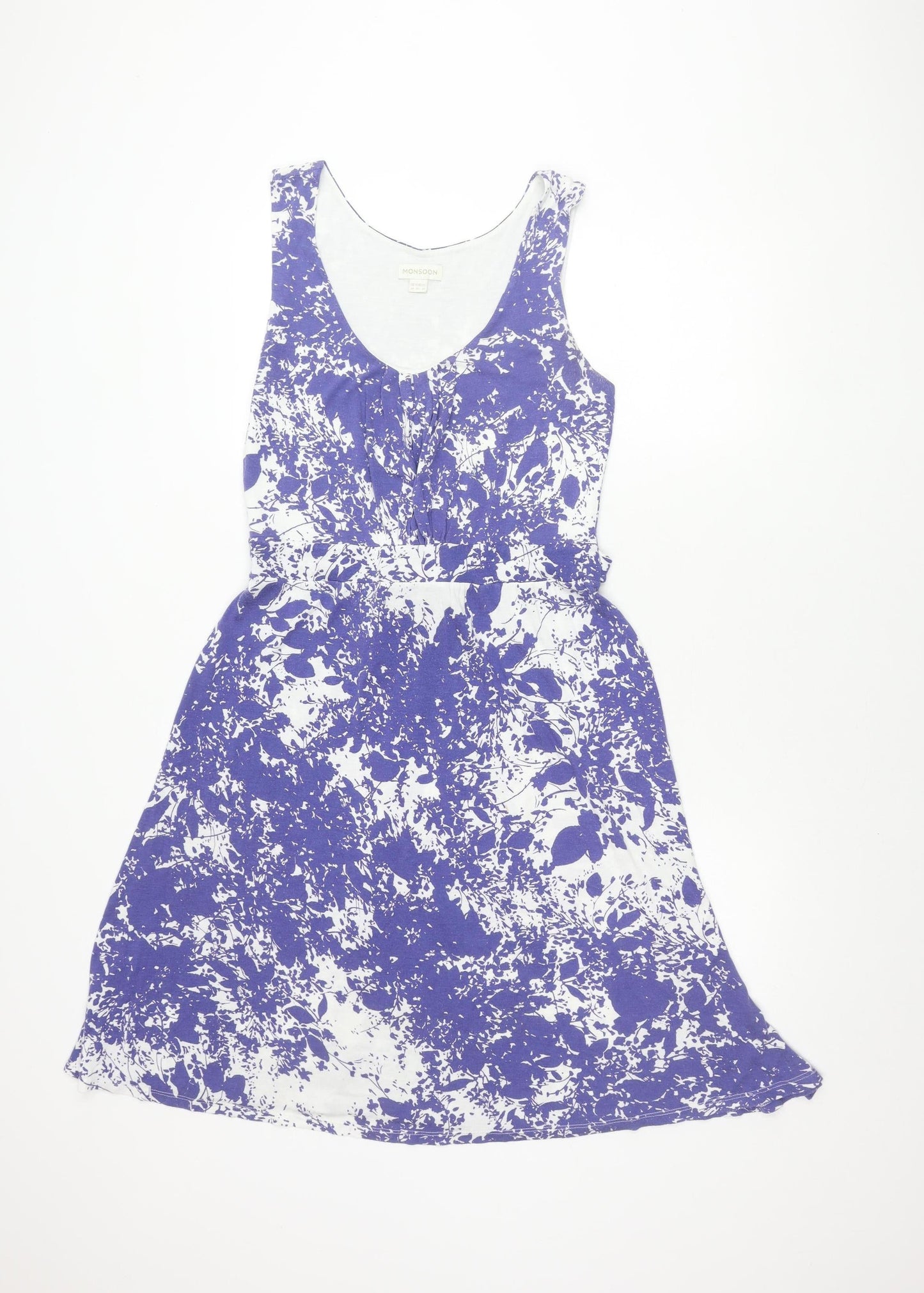 Monsoon Women's Blue Floral A-Line Dress Size 14