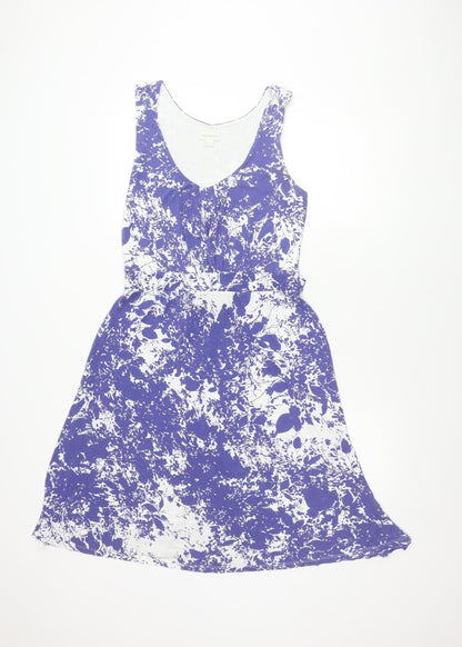 Monsoon Women's Blue Floral A-Line Dress Size 14