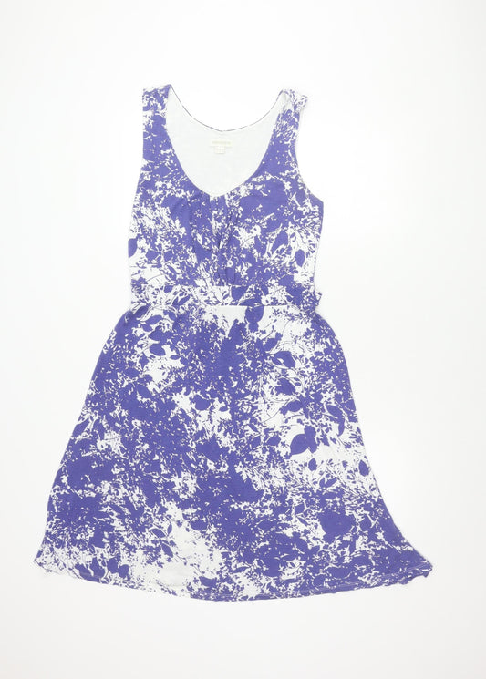 Monsoon Women's Blue Floral A-Line Dress Size 14
