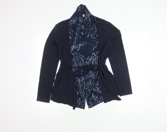 James Lakeland Blue Sequin Cardigan Women Size 10