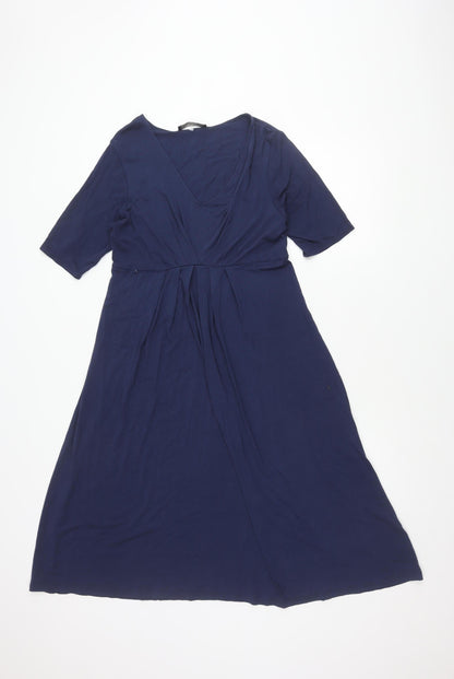 Marks and Spencer Women's Blue A-Line Midi Dress