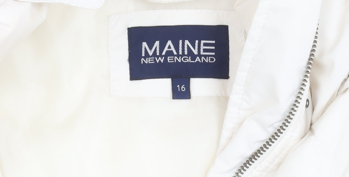 Womens UK Size 16 Maine New England White Quilted Coat