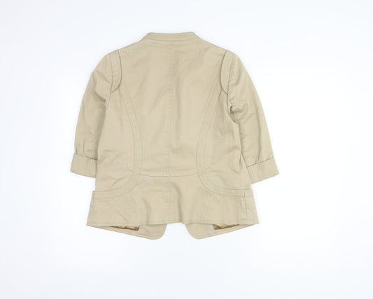 Twiggy Women's Beige Blazer Size 14 Regular Fit Lined