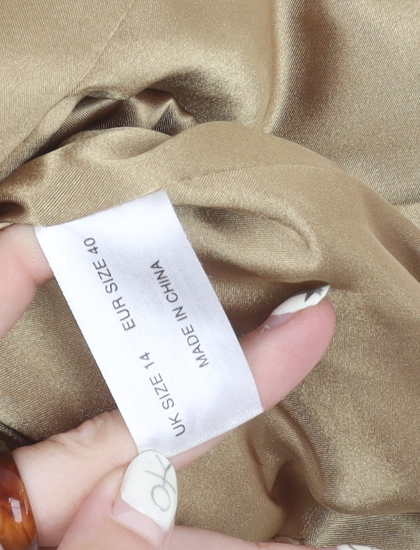 Twiggy Women's Beige Blazer Size 14 Regular Fit Lined