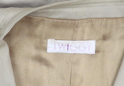 Twiggy Women's Beige Blazer Size 14 Regular Fit Lined