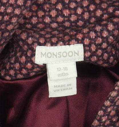 Monsoon Girls Multicoloured Hooded Coat 12-18 Months