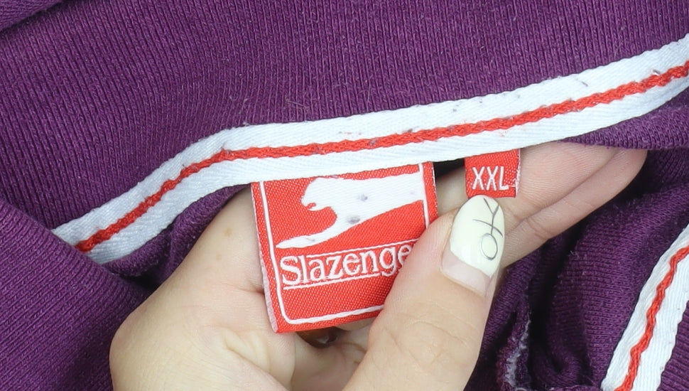 Slazenger Men's Purple 2XL Polo Short Sleeve Shirt