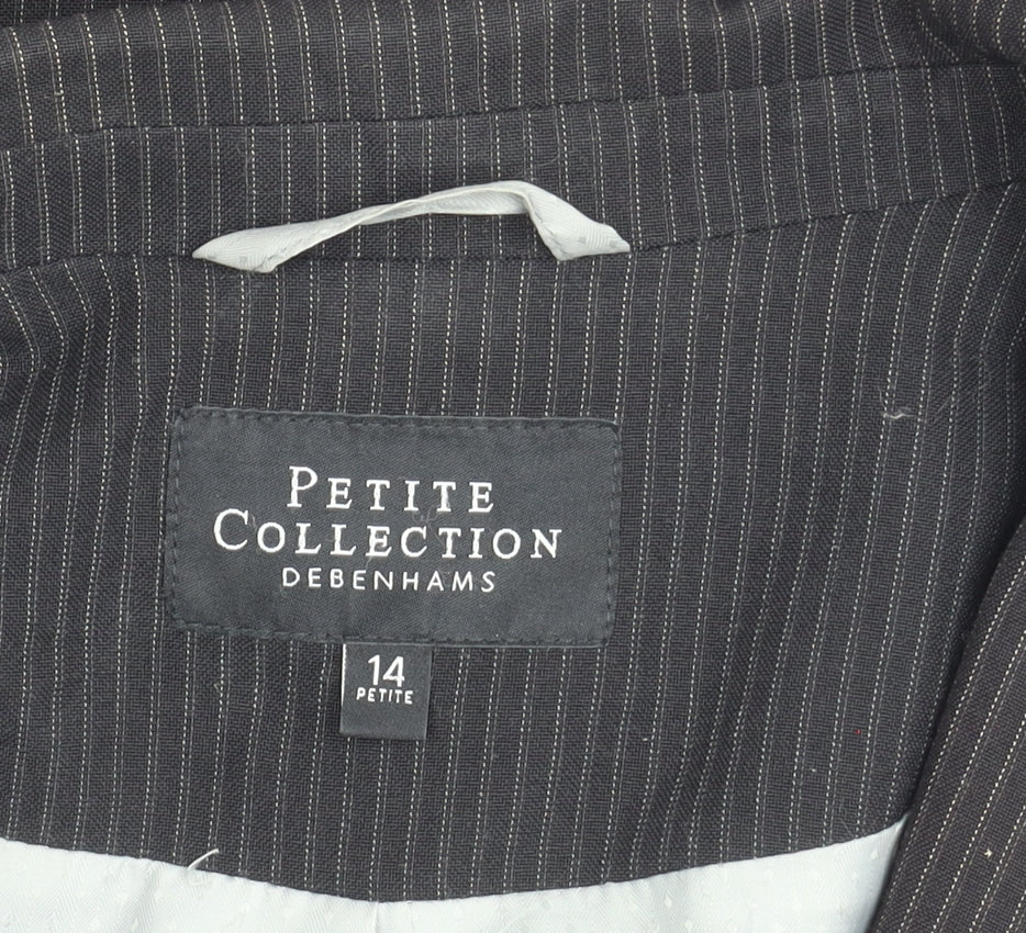 Debenhams Women's Petite Black Pinstripe Suit Jacket