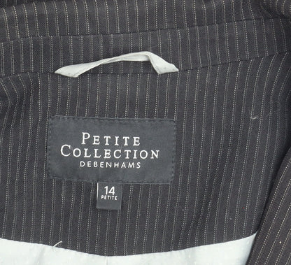 Debenhams Women's Petite Black Pinstripe Suit Jacket