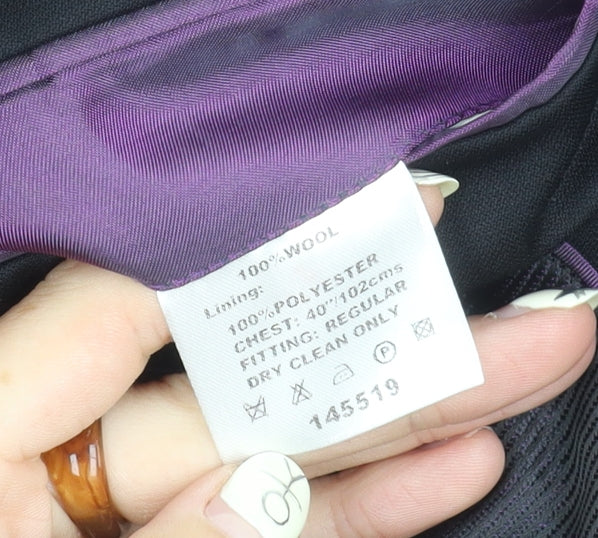 Mens UK Size 40 Daniel Hechter Regular Black Suit Tuxedo