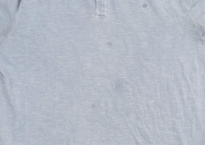 White Stuff Blue Men's L Polo, Short Sleeve, Casual