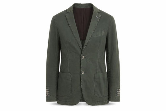 Front view of ASFALTO Men's Green Blazer Jacket UK 36