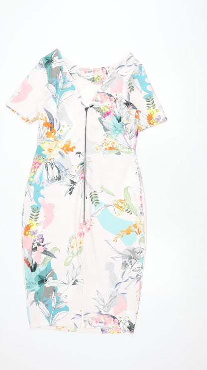Next Women's Floral Dress Multicoloured Size 14