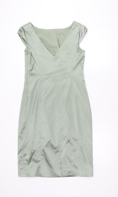 Coast Green Sheath Dress, Size 12, V-Neck, Wedding/Party