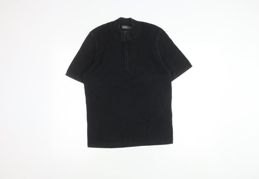 Mexx Unisex Black High Neck Classic T-Shirt XL