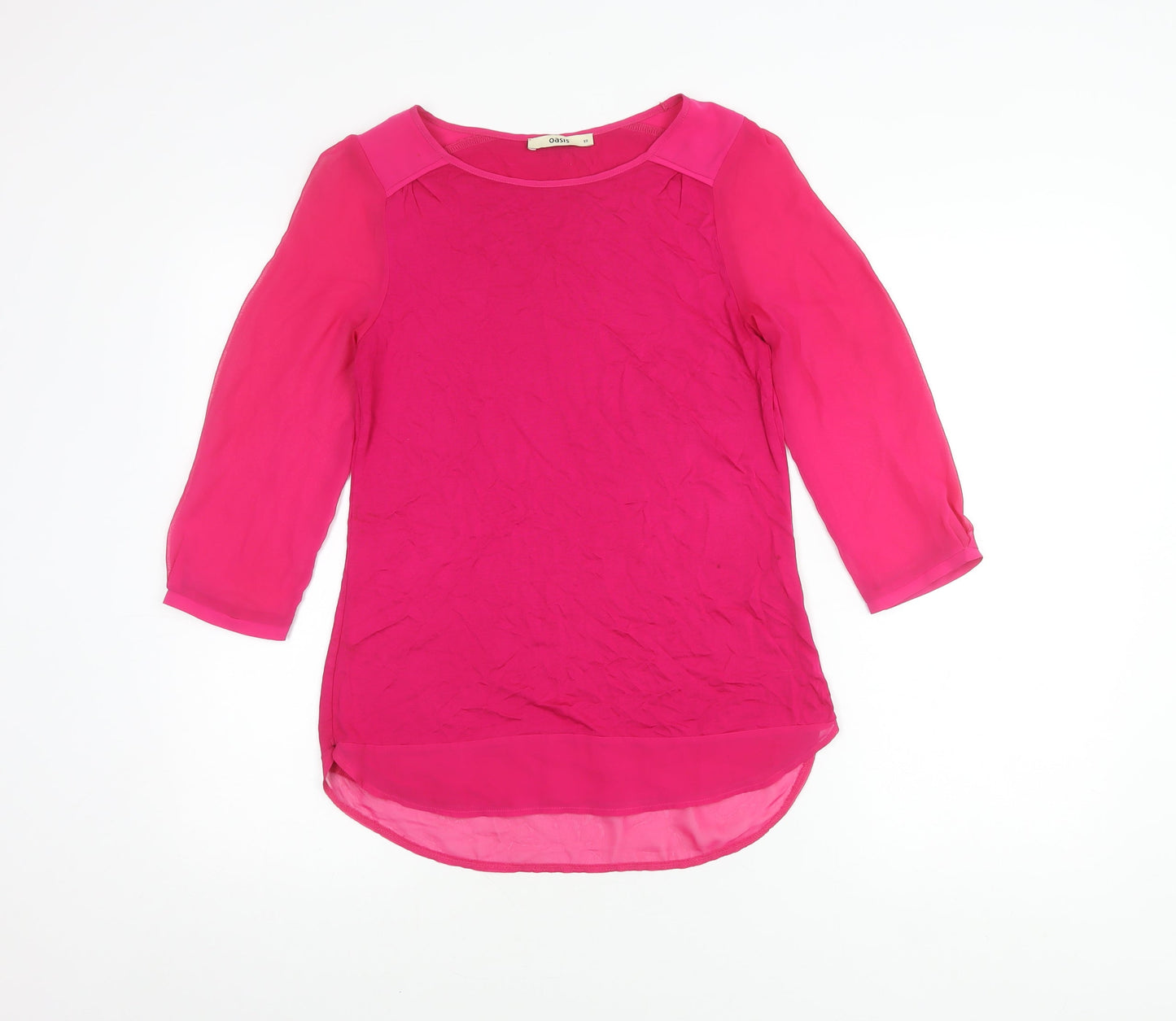 Womens UK Size XS Oasis Pink Basic Blouse