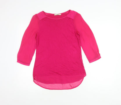 Womens UK Size XS Oasis Pink Basic Blouse