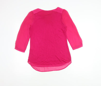 Womens UK Size XS Oasis Pink Basic Blouse