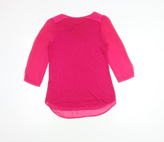 Womens UK Size XS Oasis Pink Basic Blouse