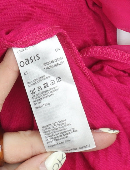 Womens UK Size XS Oasis Pink Basic Blouse