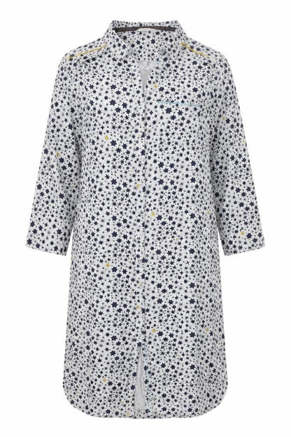 White Stuff Women's Grey Star Shirt Dress M