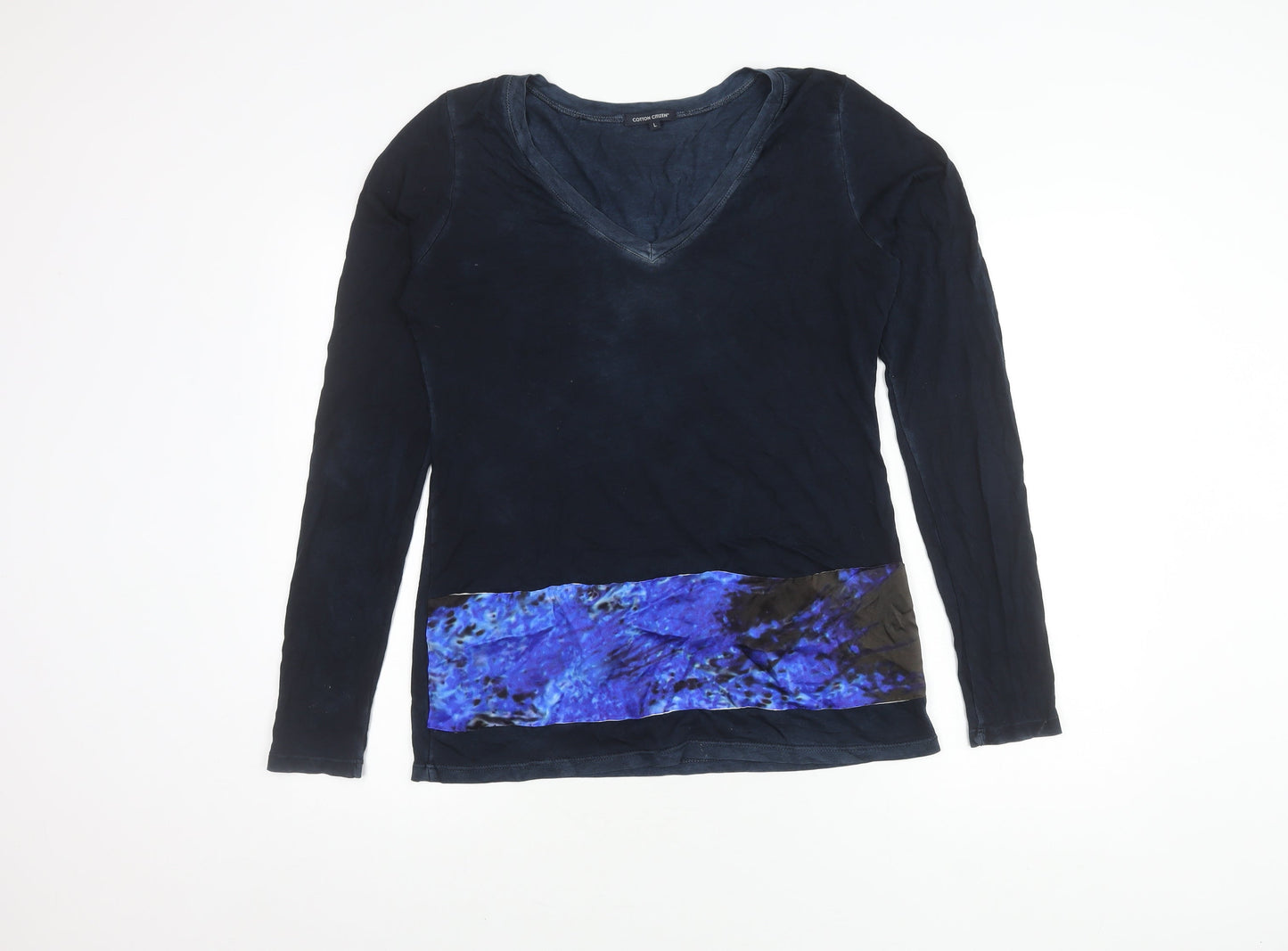 Cotton Citizen Women's Blue Long Sleeve V-Neck Top