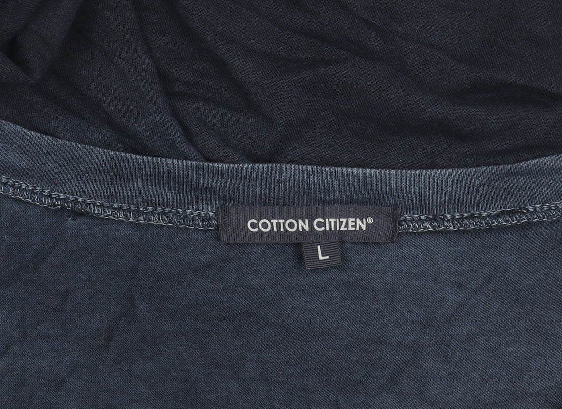 Cotton Citizen Women's Blue Long Sleeve V-Neck Top