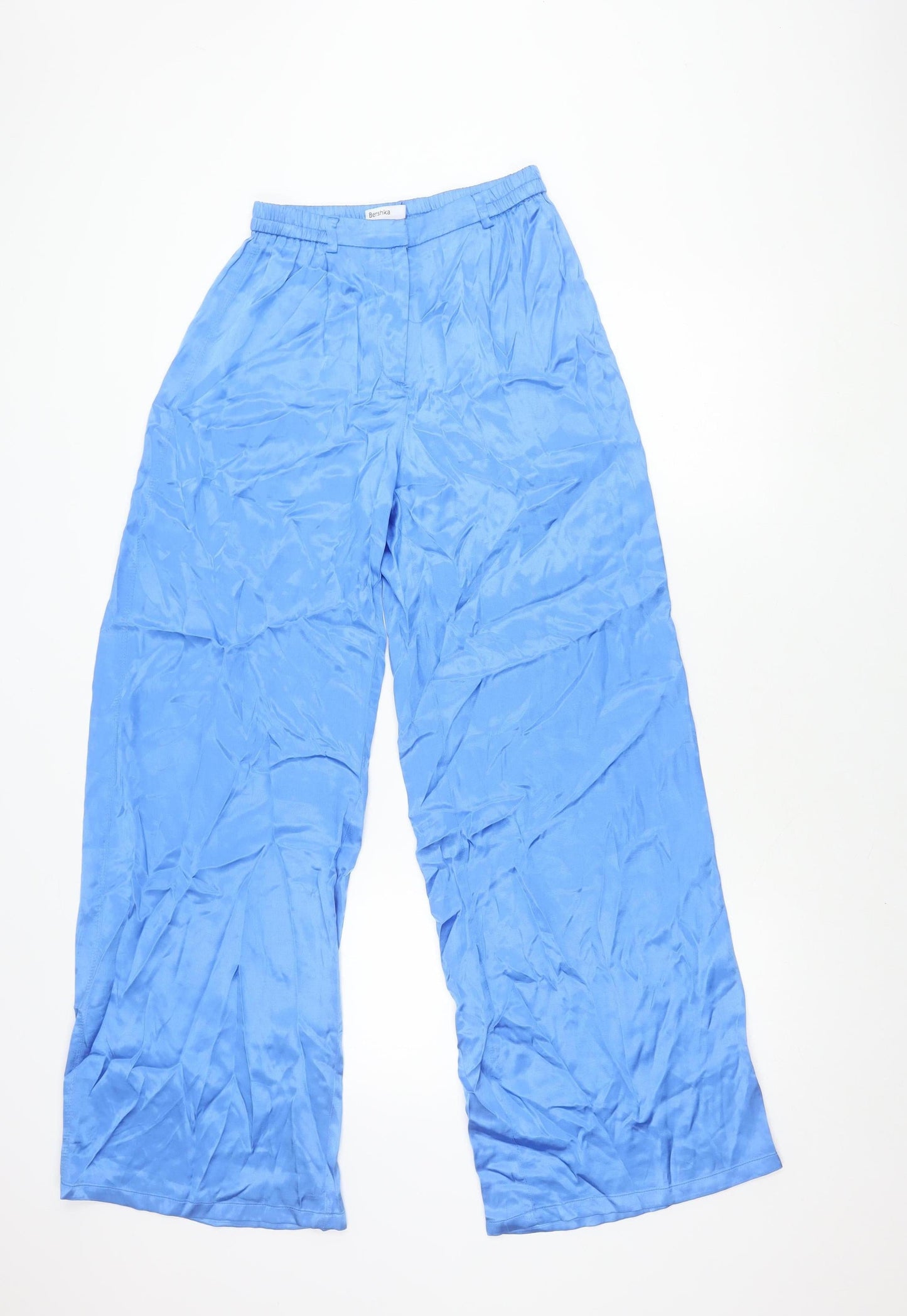 Bershka Women's Blue Wide-Leg Trousers Size 8