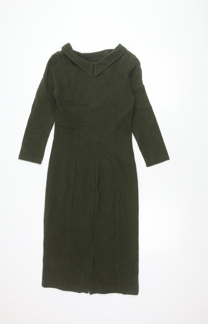 Hobbs Women's Green Sheath Dress Size 8 Formal Midi